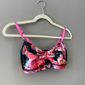lululemon athletica Pink Floral Sports Bra